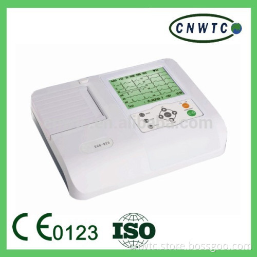 Large LCD auto report three channel ecg machine